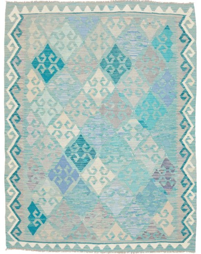 Tappeto Kilim Afghanistan beige blu 159x203