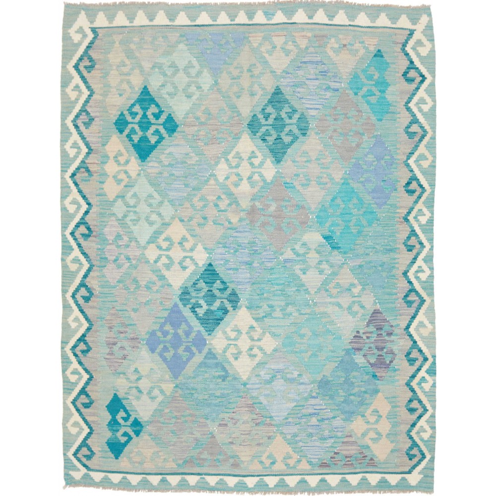 Tappeto Kilim Afghanistan beige blu 159x203