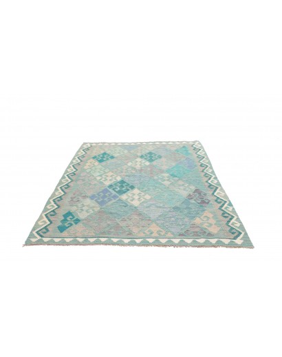 Tappeto Kilim Afghanistan beige blu 159x203