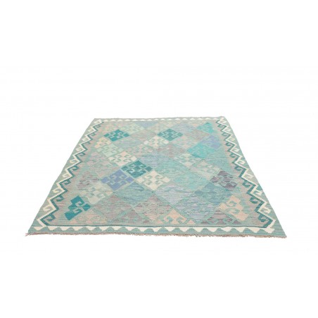 Tappeto Kilim Afghanistan beige blu 159x203