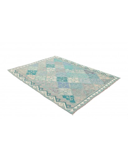 Tappeto Kilim Afghanistan beige blu 159x203