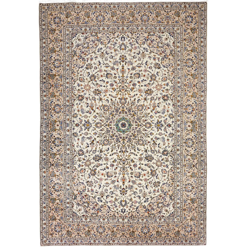 Tappeto Kashan Persia bianco verde 237x345 Tappeto Kashan Persia bianco verde 237x345