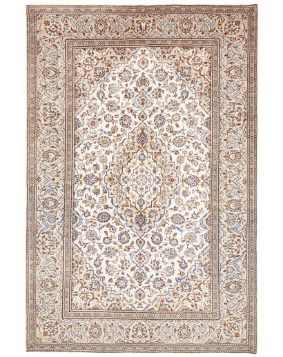 Tappeto Kashan Persia bianco marrone 196x298