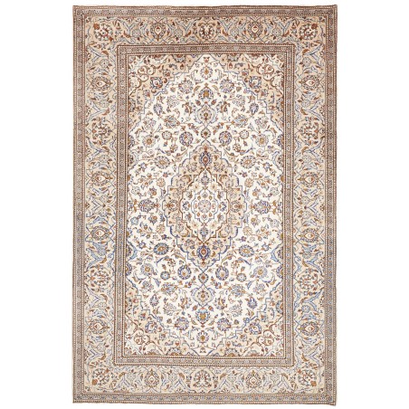 Tappeto Kashan Persia bianco marrone 196x298