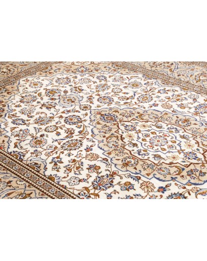 Tappeto Kashan Persia bianco marrone 196x298