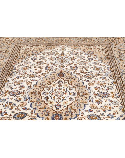 Tappeto Kashan Persia bianco marrone 196x298