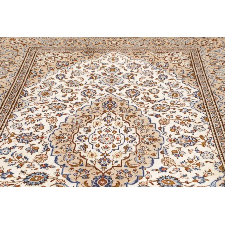 Tappeto Kashan Persia bianco marrone 196x298