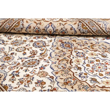 Tappeto Kashan Persia bianco marrone 196x298