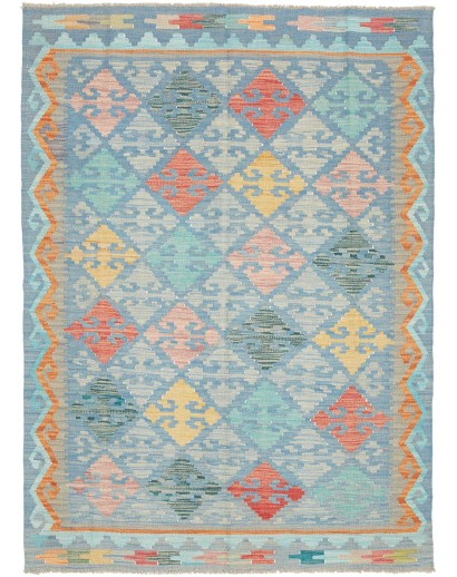 Tappeto Kilim Afghanistan azzurro 125x180