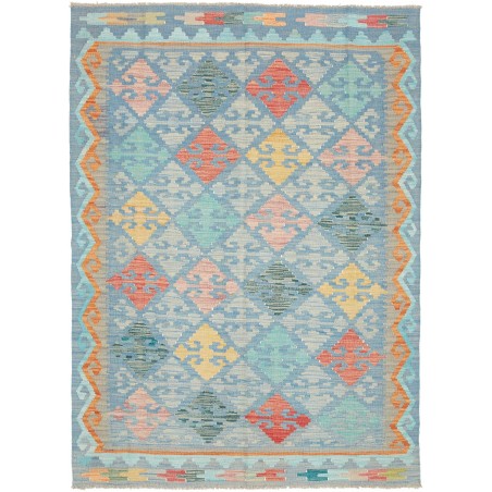 Tappeto Kilim Afghanistan azzurro 125x180