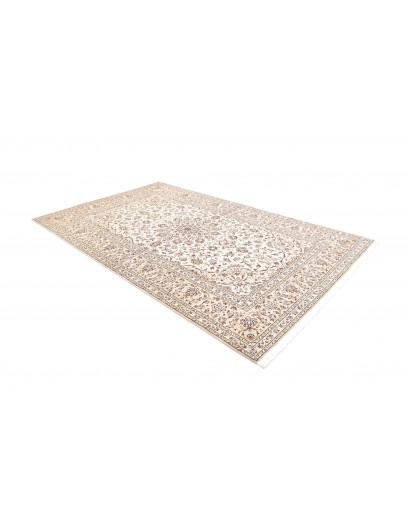 Tappeto Kashan Persia bianco grigio 196x312