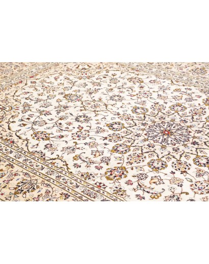 Tappeto Kashan Persia bianco grigio 196x312