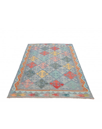 Tappeto Kilim Afghanistan azzurro 125x180