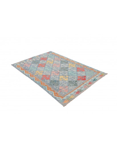Tappeto Kilim Afghanistan azzurro 125x180