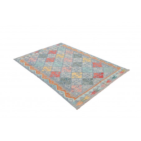 Tappeto Kilim Afghanistan azzurro 125x180