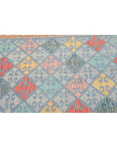 Tappeto Kilim Afghanistan azzurro 125x180