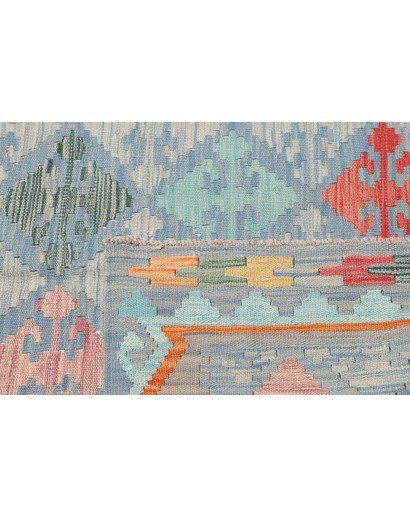 Tappeto Kilim Afghanistan azzurro 125x180