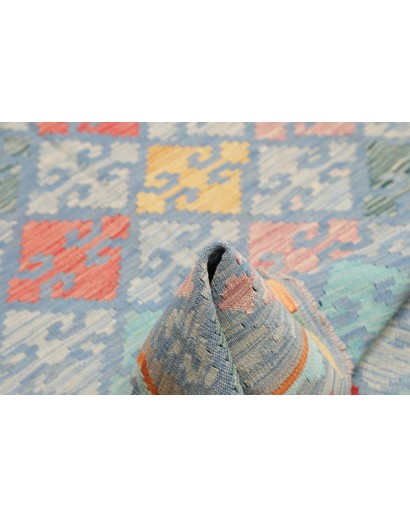 Tappeto Kilim Afghanistan azzurro 125x180