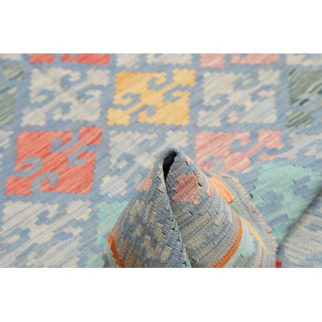 Tappeto Kilim Afghanistan azzurro 125x180