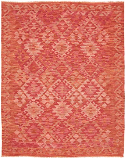 Tappeto Kilim Afghanistan rosso arancione 153x195