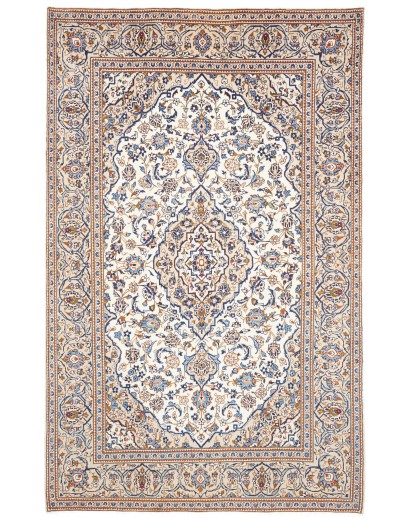 Tappeto Kashan Persia bianco grigio 194x318