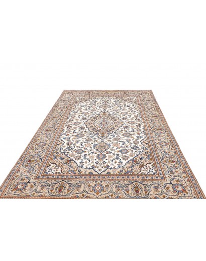 Tappeto Kashan Persia bianco grigio 194x318