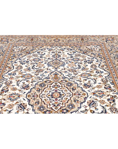Tappeto Kashan Persia bianco grigio 194x318