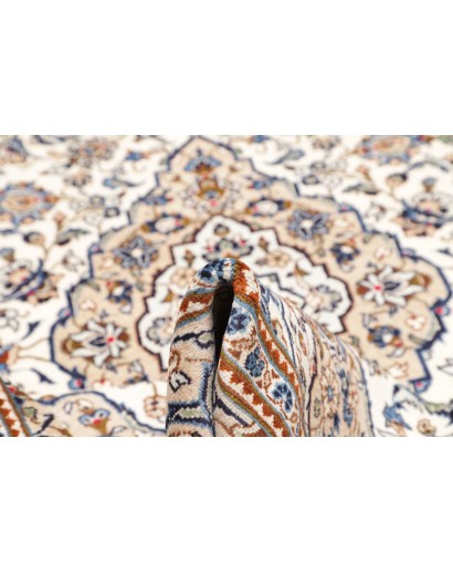 Tappeto Kashan Persia bianco grigio 194x318