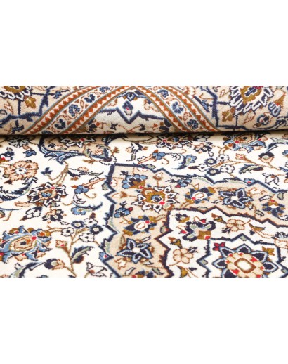 Tappeto Kashan Persia bianco grigio 194x318