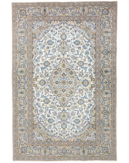 Tappeto Kashan Persia bianco verde 200x304