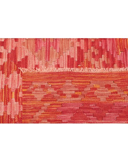 Tappeto Kilim Afghanistan rosso arancione 153x195