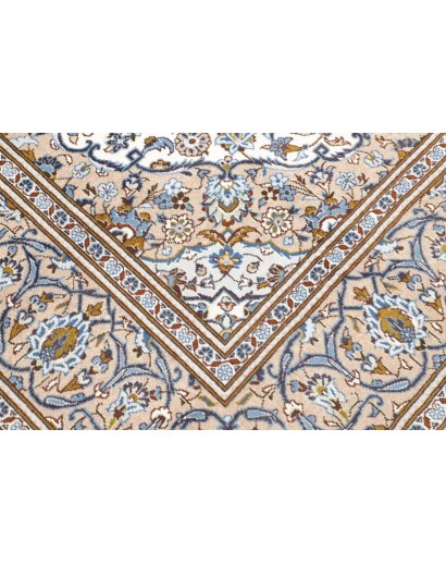 Tappeto Kashan Persia bianco verde 200x304
