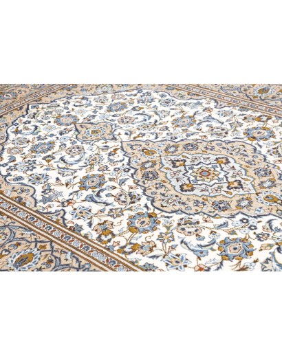 Tappeto Kashan Persia bianco verde 200x304