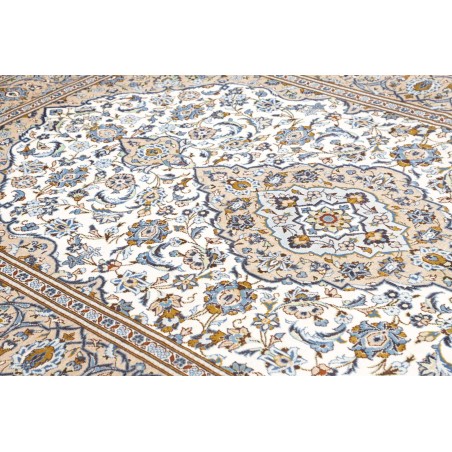 Tappeto Kashan Persia bianco verde 200x304