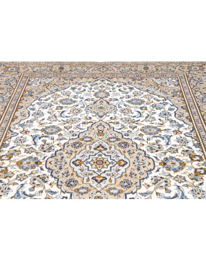 Tappeto Kashan Persia bianco verde 200x304