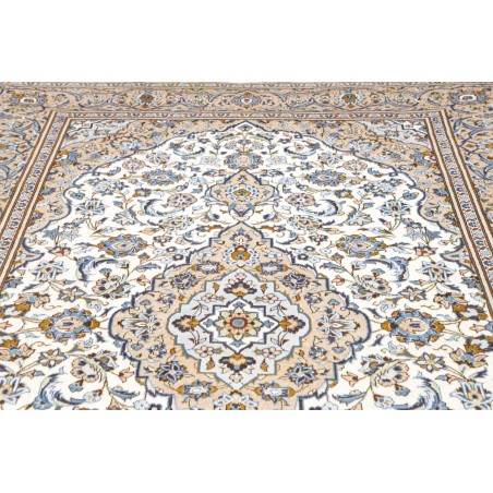 Tappeto Kashan Persia bianco verde 200x304