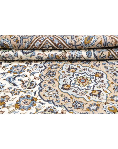 Tappeto Kashan Persia bianco verde 200x304