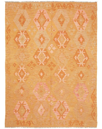 Tappeto Kilim Afghanistan arancione beige 149x206