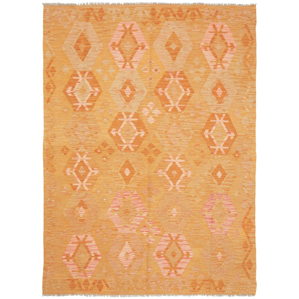 Tappeto Kilim Afghanistan arancione beige 149x206
