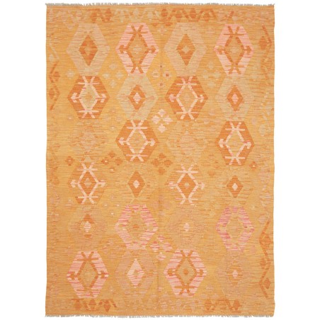 Tappeto Kilim Afghanistan arancione beige 149x206