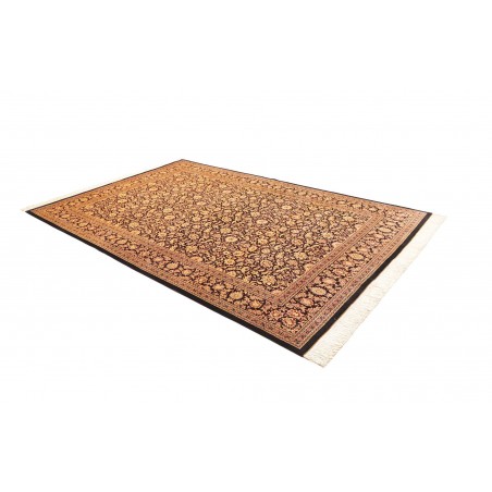 Tappeto Ghom seta Persia marrone blu 200x291