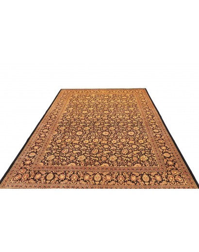 Tappeto Ghom seta Persia marrone blu 200x291