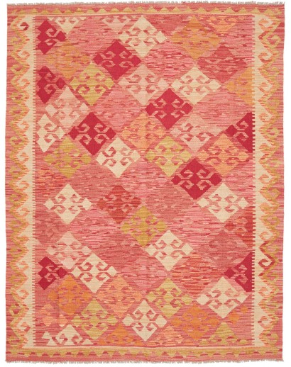 Tappeto Kilim Afghanistan arancione marrone 156x200