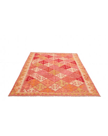 Tappeto Kilim Afghanistan arancione marrone 156x200