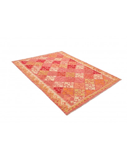 Tappeto Kilim Afghanistan arancione marrone 156x200