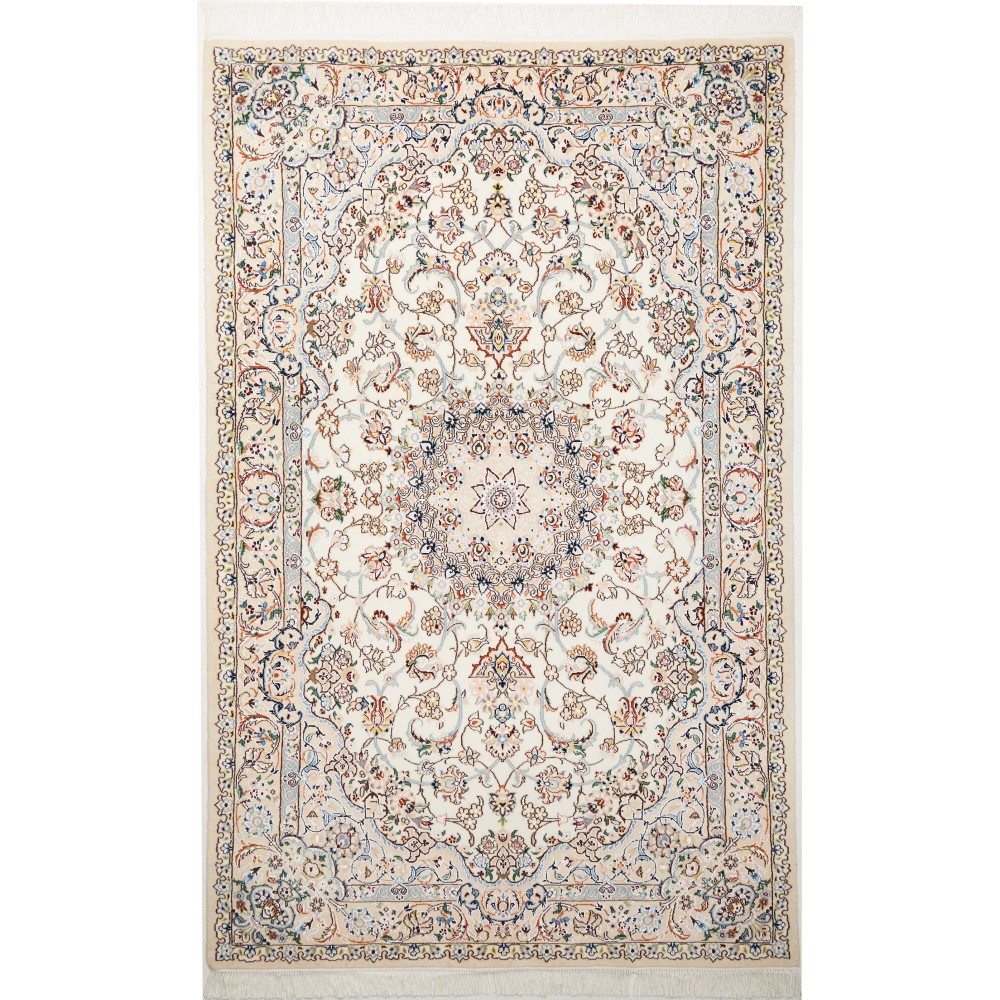 Tappeto Nain 9La Persia bianco marrone 137x215 Tappeto Nain 9La Persia bianco marrone 137x215