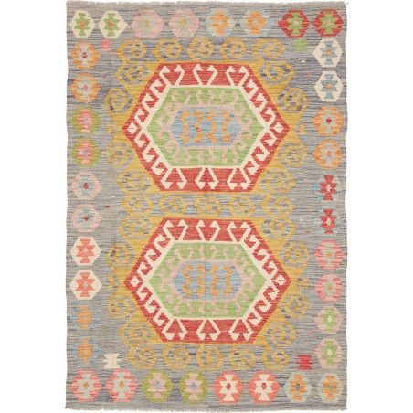 Tappeto Kilim Afghanistan marrone arancione 126x185