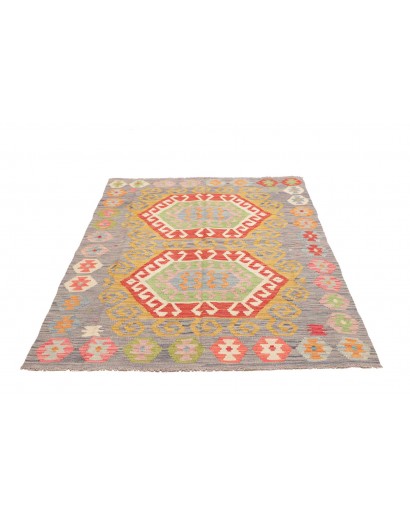 Tappeto Kilim Afghanistan marrone arancione 126x185