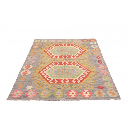 Tappeto Kilim Afghanistan marrone arancione 126x185