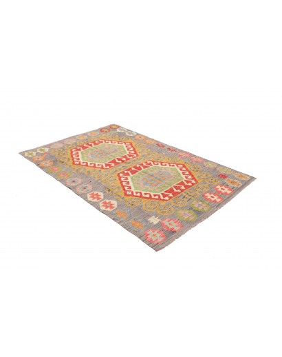 Tappeto Kilim Afghanistan marrone arancione 126x185